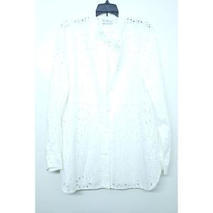 Ruth Norman New York Woman's White Blouse Collared Long Sleeve Vintage - No Size
